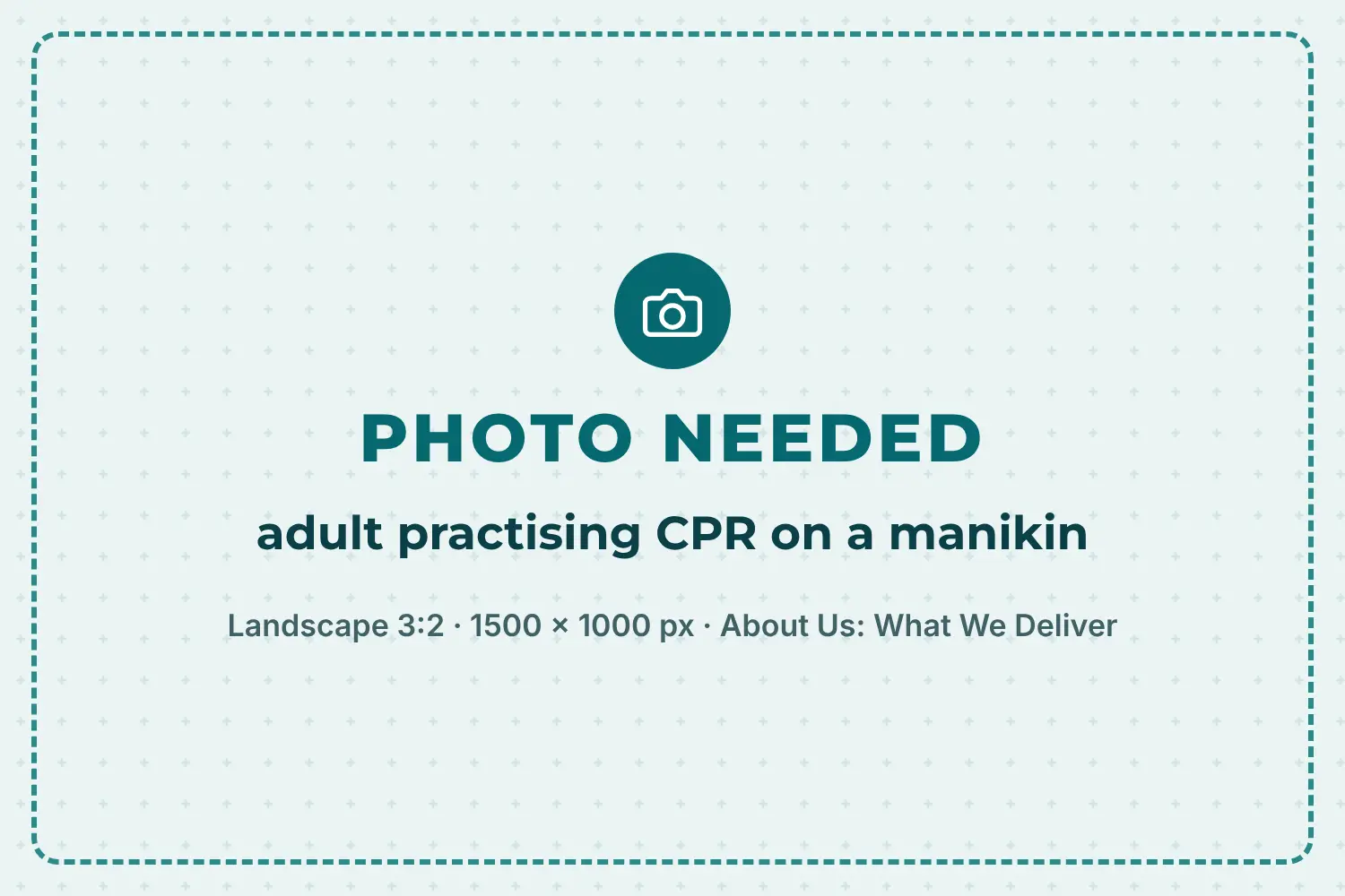 Placeholder: adult practising CPR on a manikin needed